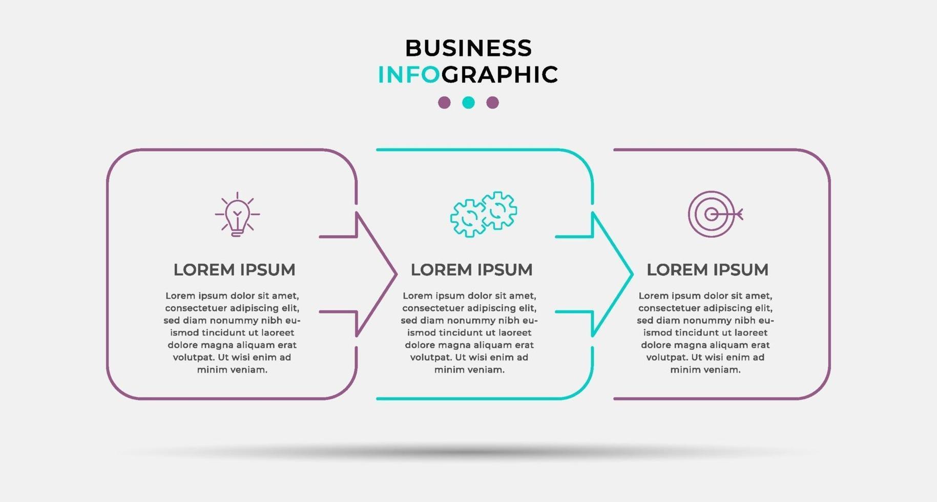 Infographic design business template with icons and 3 options or steps vector