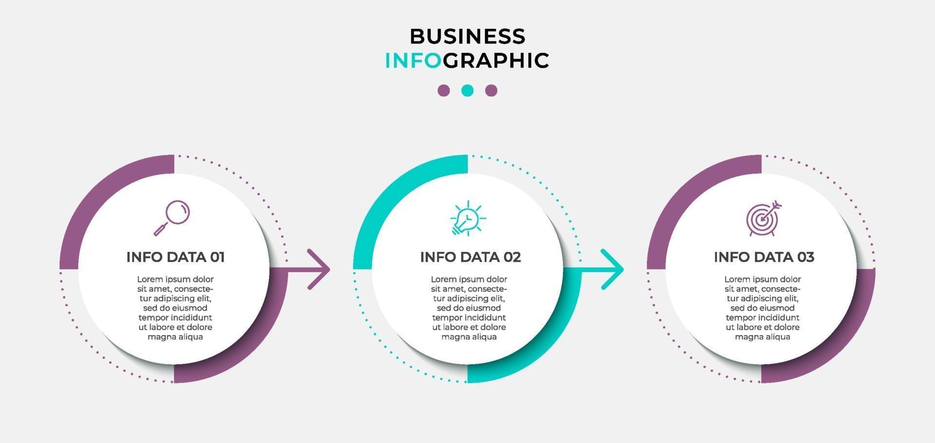Infographic design business template with icons and 3 options or steps vector