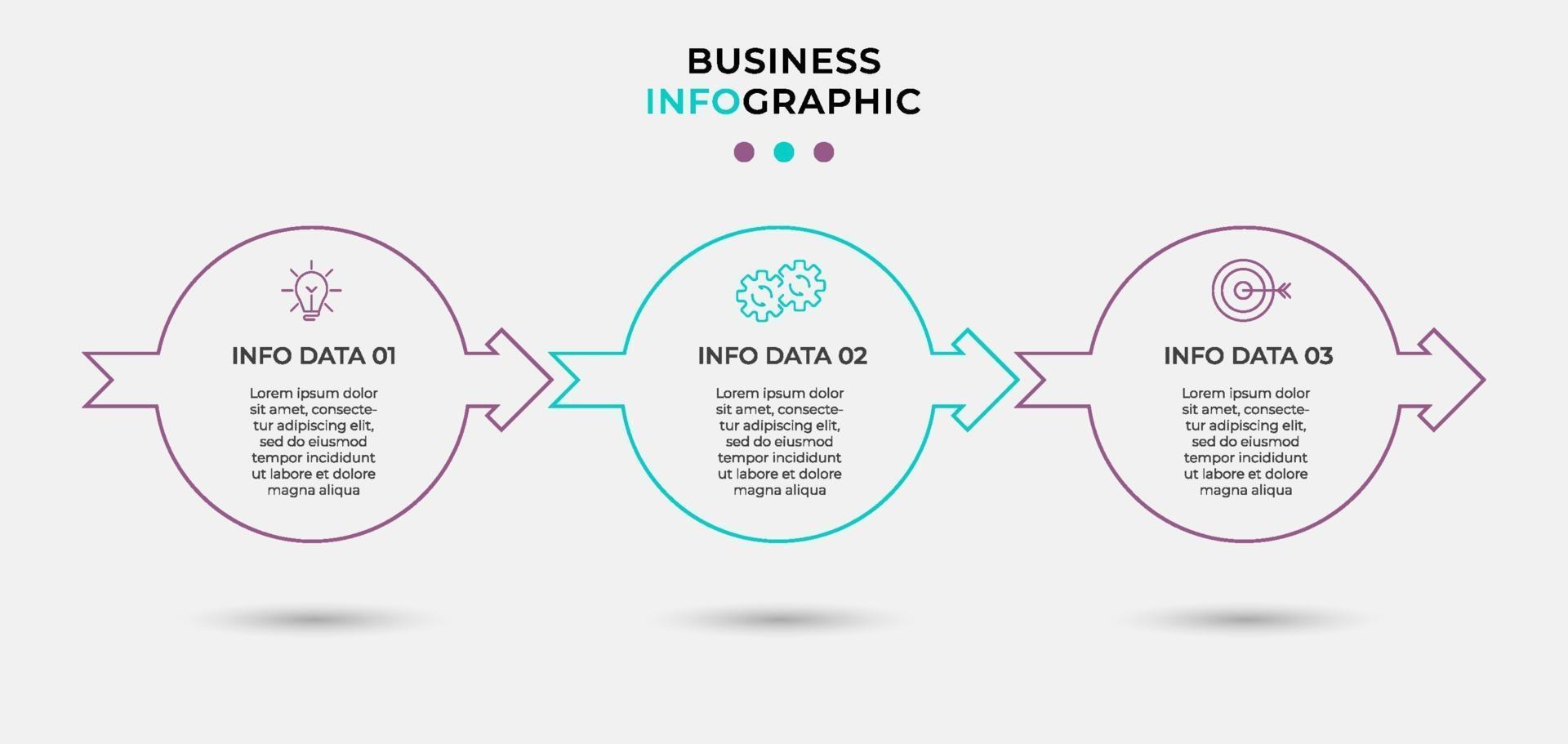 Infographic design business template with icons and 3 options or steps vector
