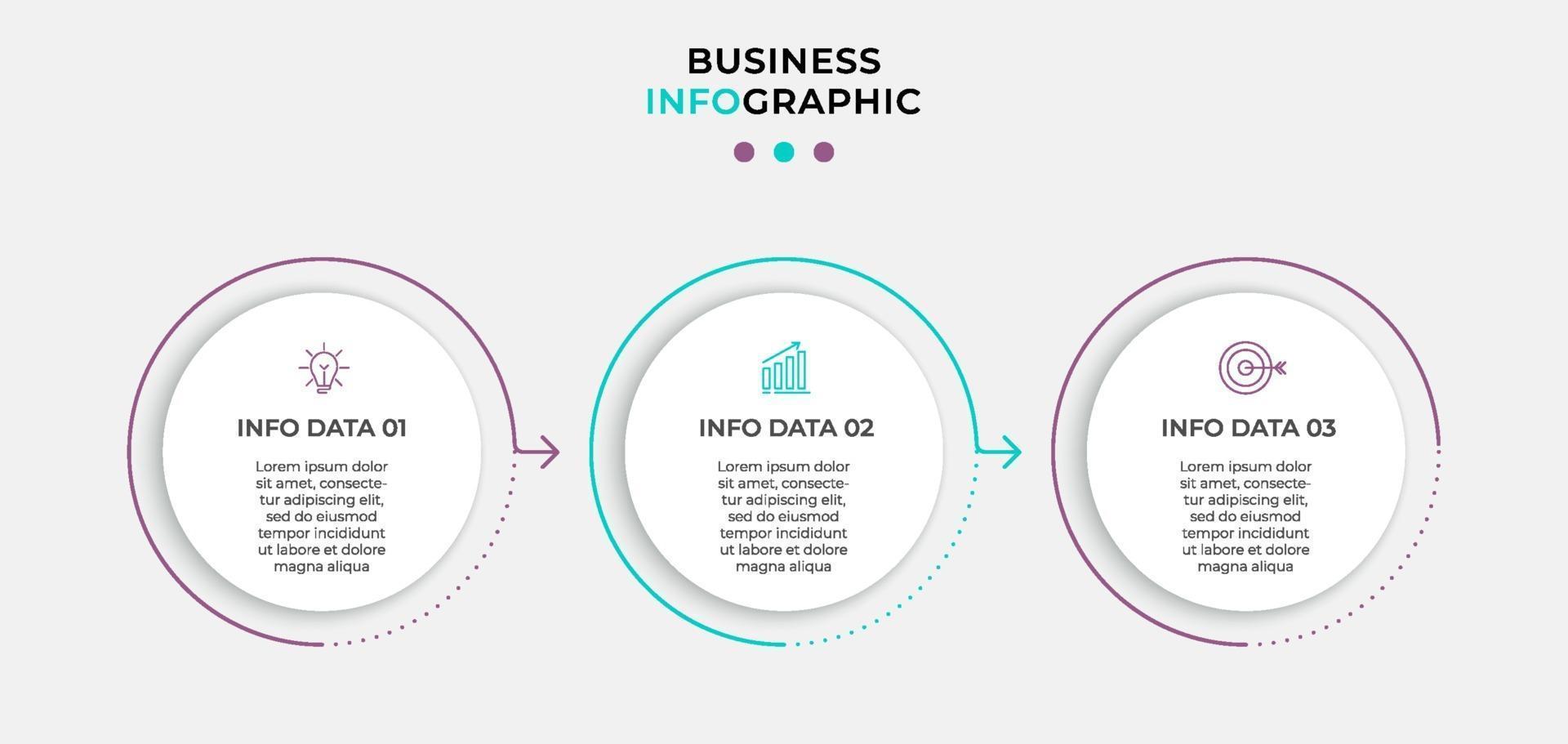 Infographic design business template with icons and 3 options or steps vector