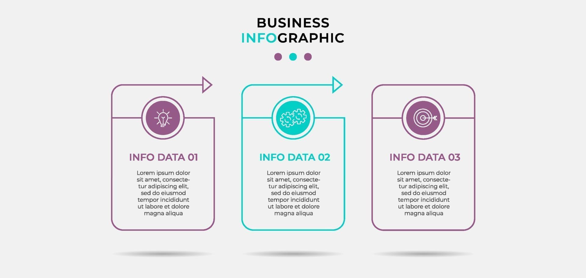 Infographic design business template with icons and 3 options or steps vector
