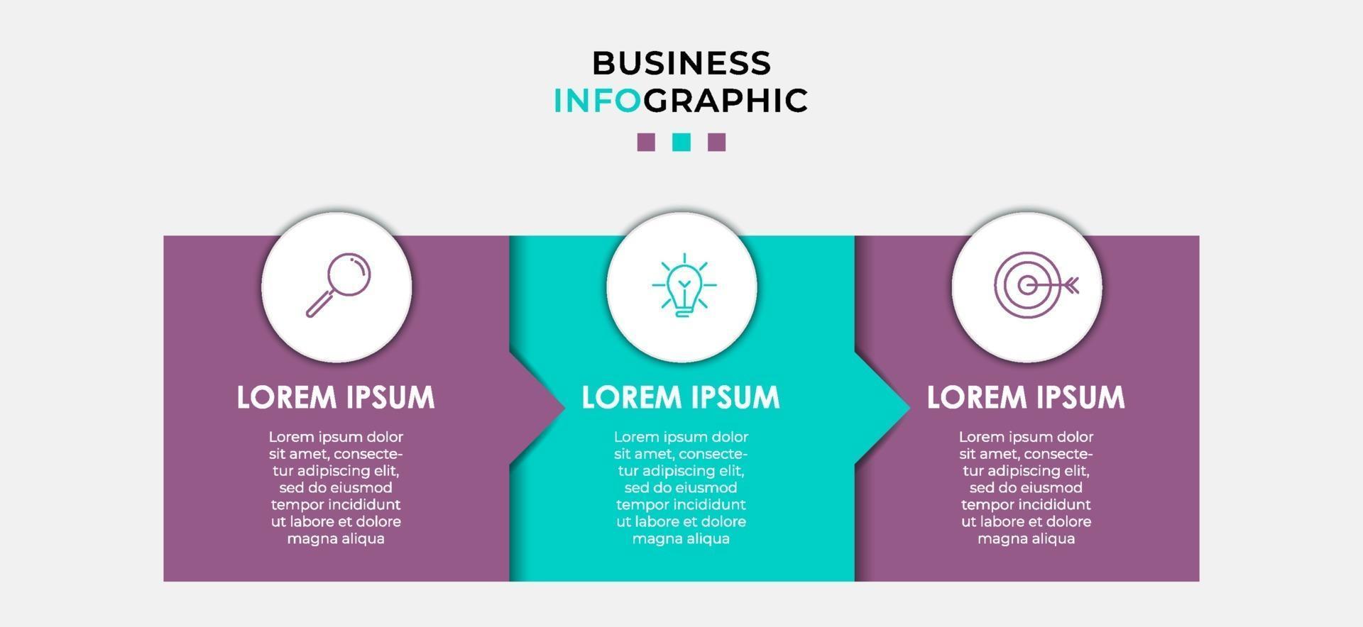 Infographic design business template with icons and 3 options or steps vector