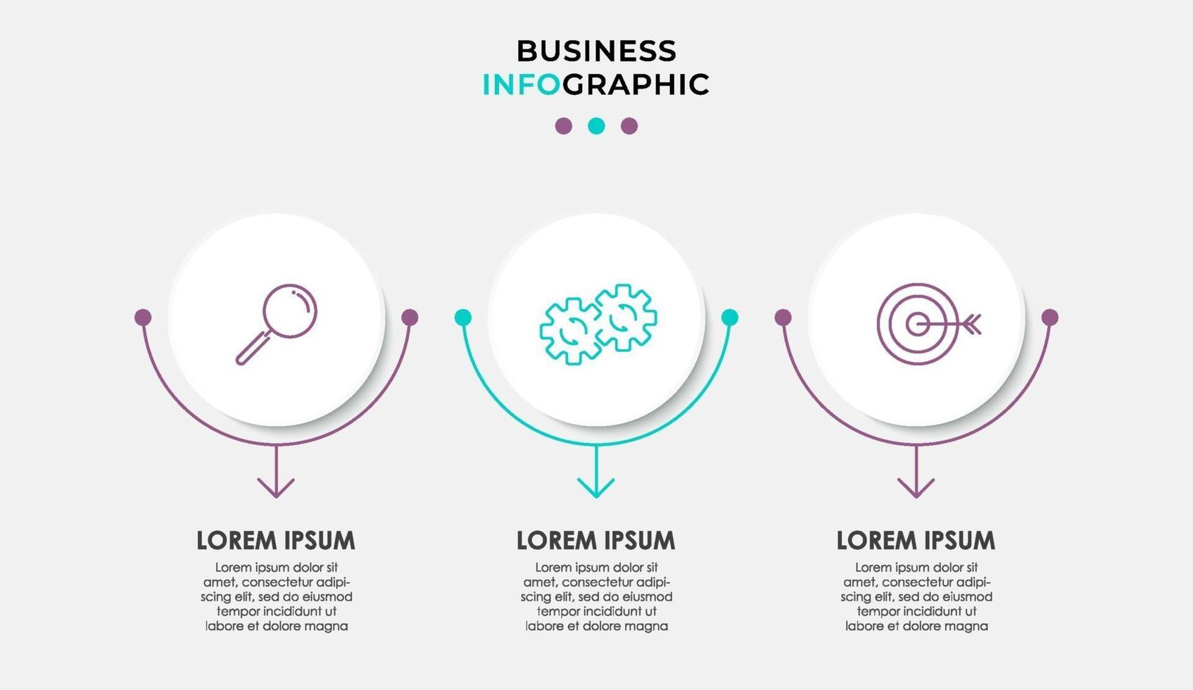 Infographic design business template with icons and 3 options or steps vector