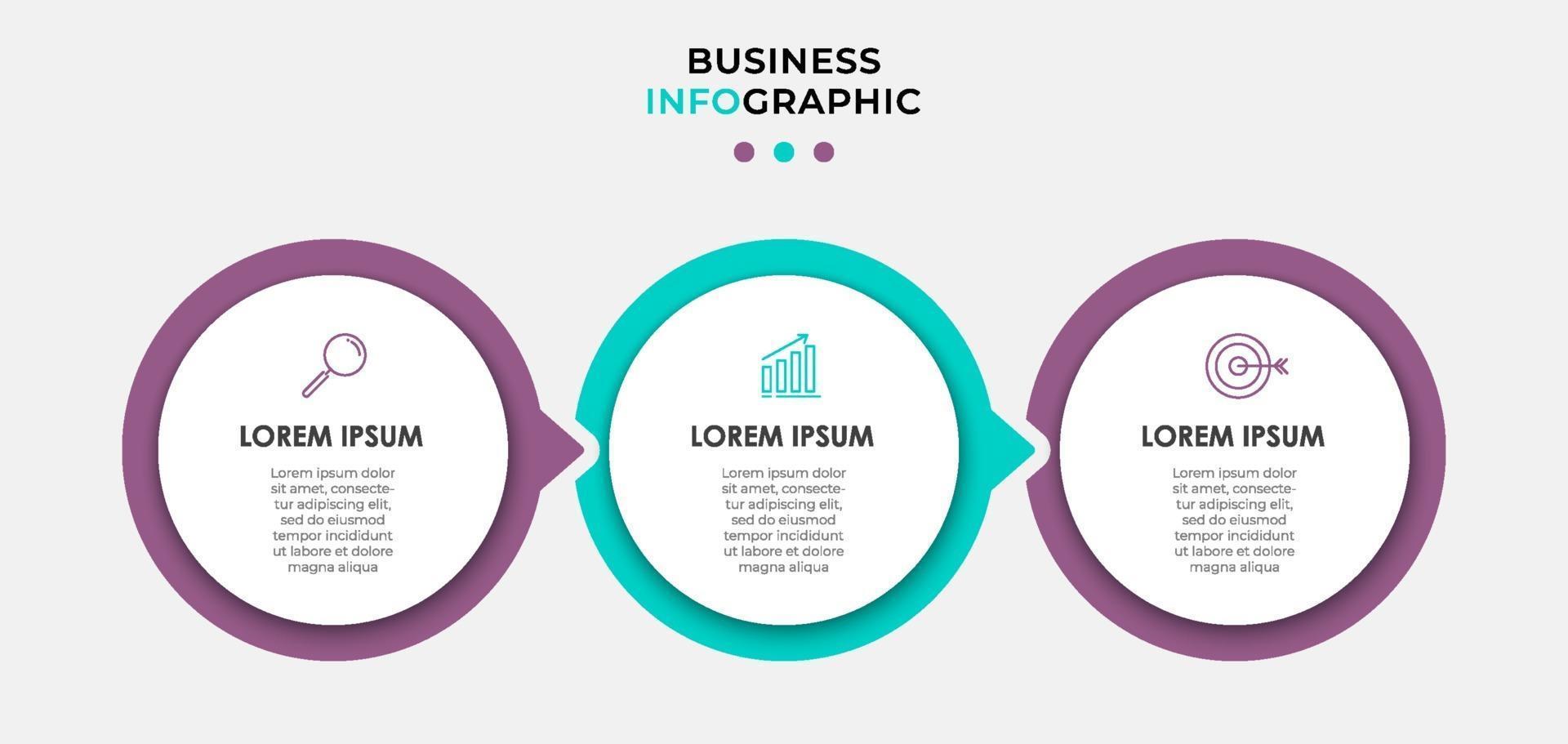 Infographic design business template with icons and 3 options or steps vector
