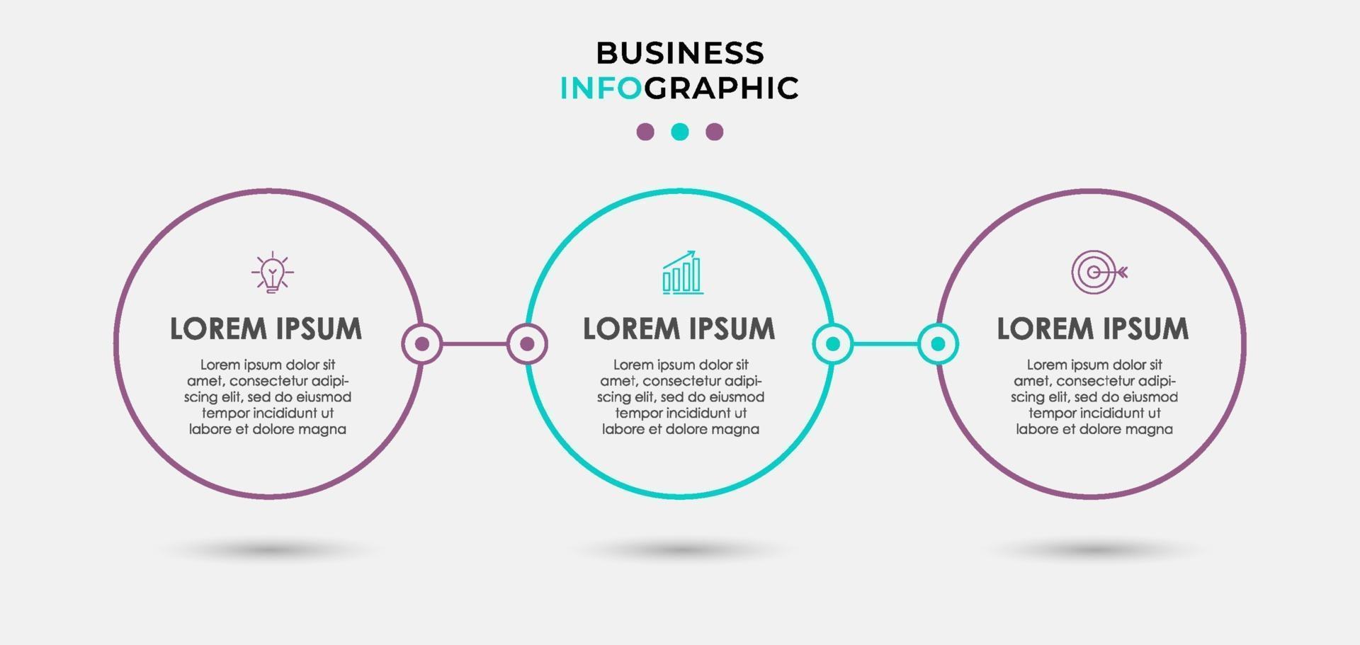 Infographic design business template with icons and 3 options or steps vector