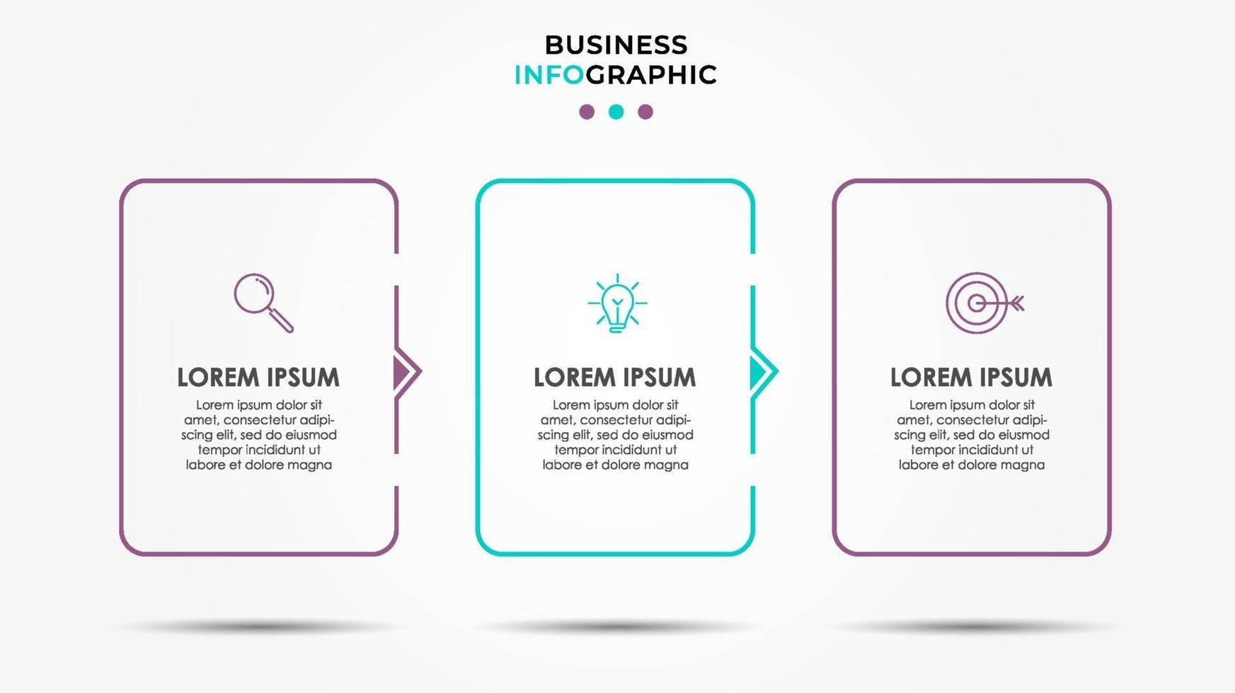 Infographic design business template with icons and 3 options or steps vector