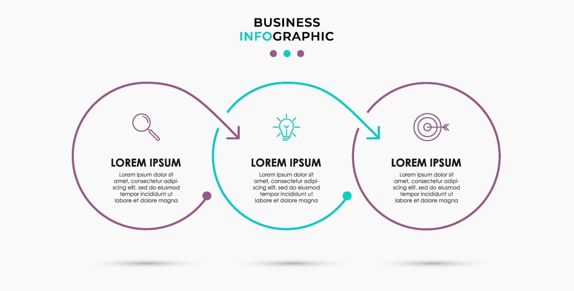Infographic design business template with icons and 3 options or steps vector