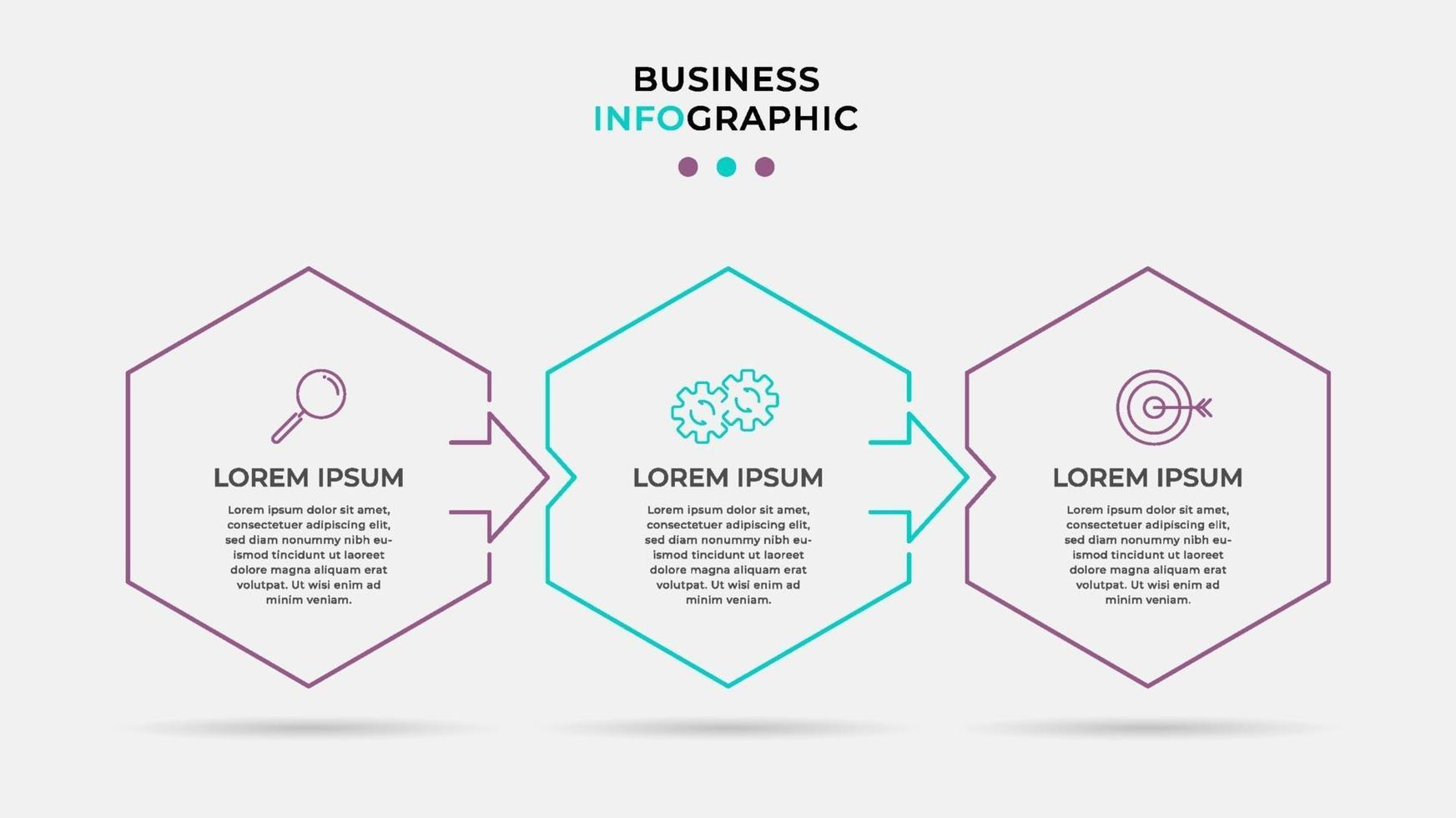 Infographic design business template with icons and 3 options or steps vector