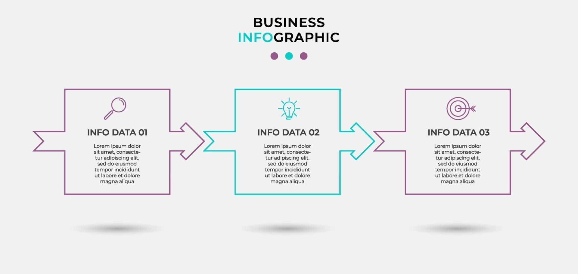 Infographic design business template with icons and 3 options or steps vector