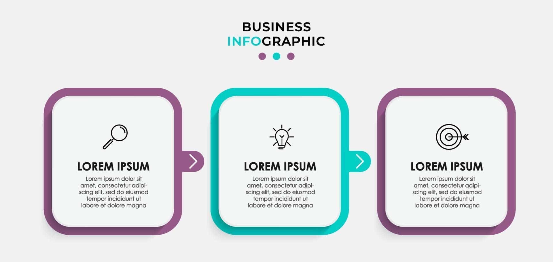 Infographic design business template with icons and 3 options or steps vector