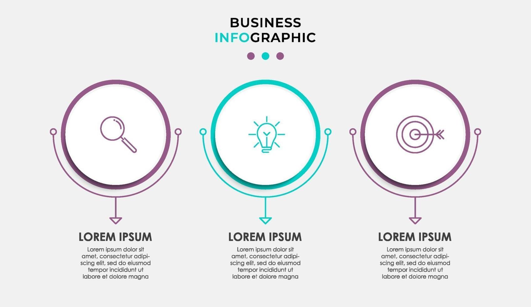 Infographic design business template with icons and 3 options or steps vector