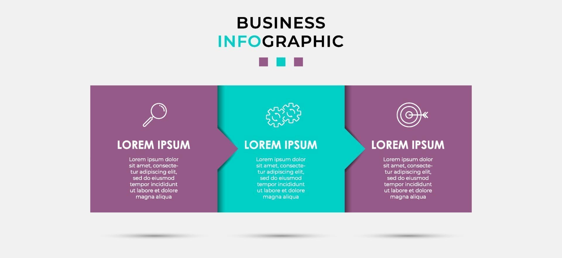 Infographic design business template with icons and 3 options or steps vector