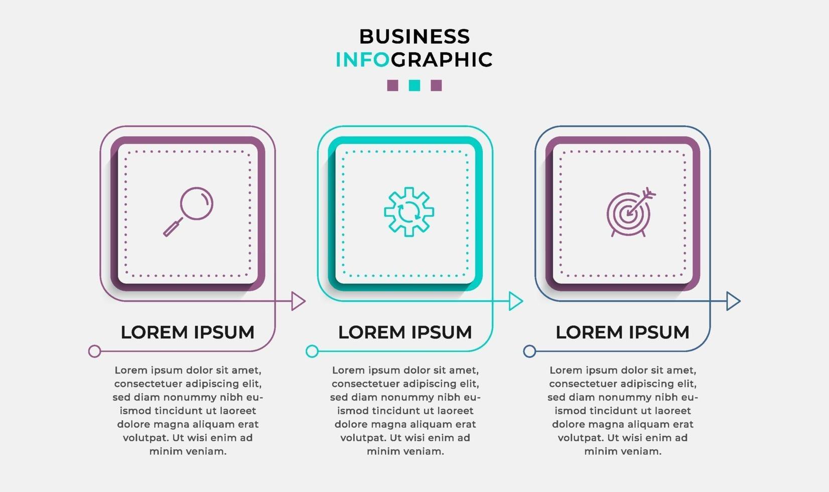 Infographic design business template with icons and 3 options or steps vector