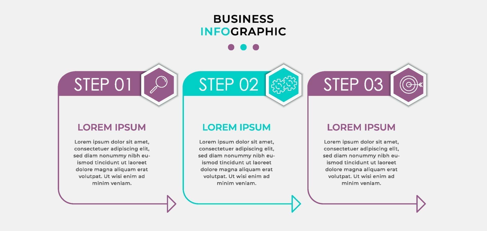 Infographic design business template with icons and 3 options or steps vector