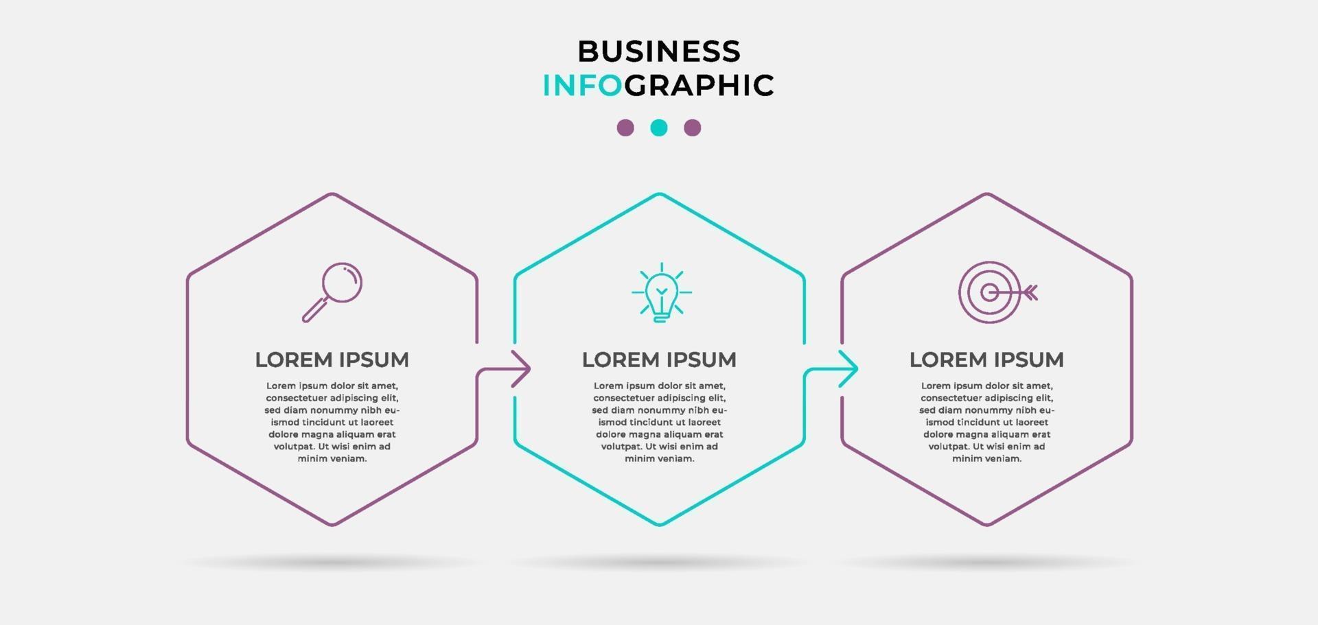 Infographic design business template with icons and 3 options or steps vector