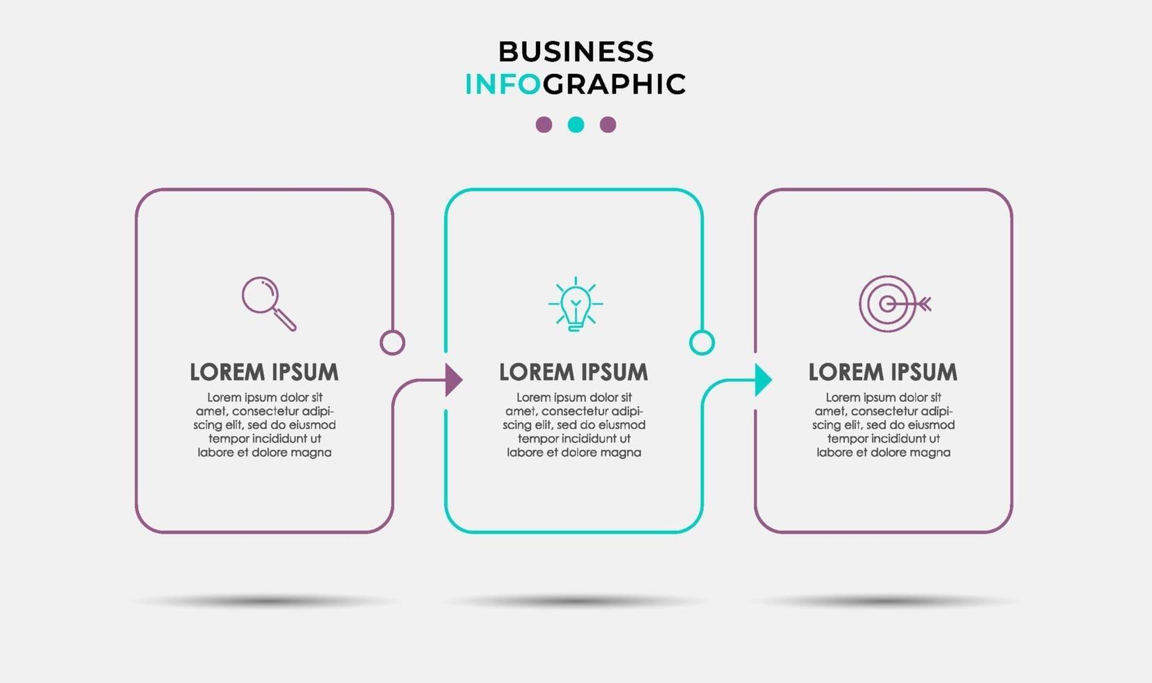 Infographic design business template with icons and 3 options or steps vector