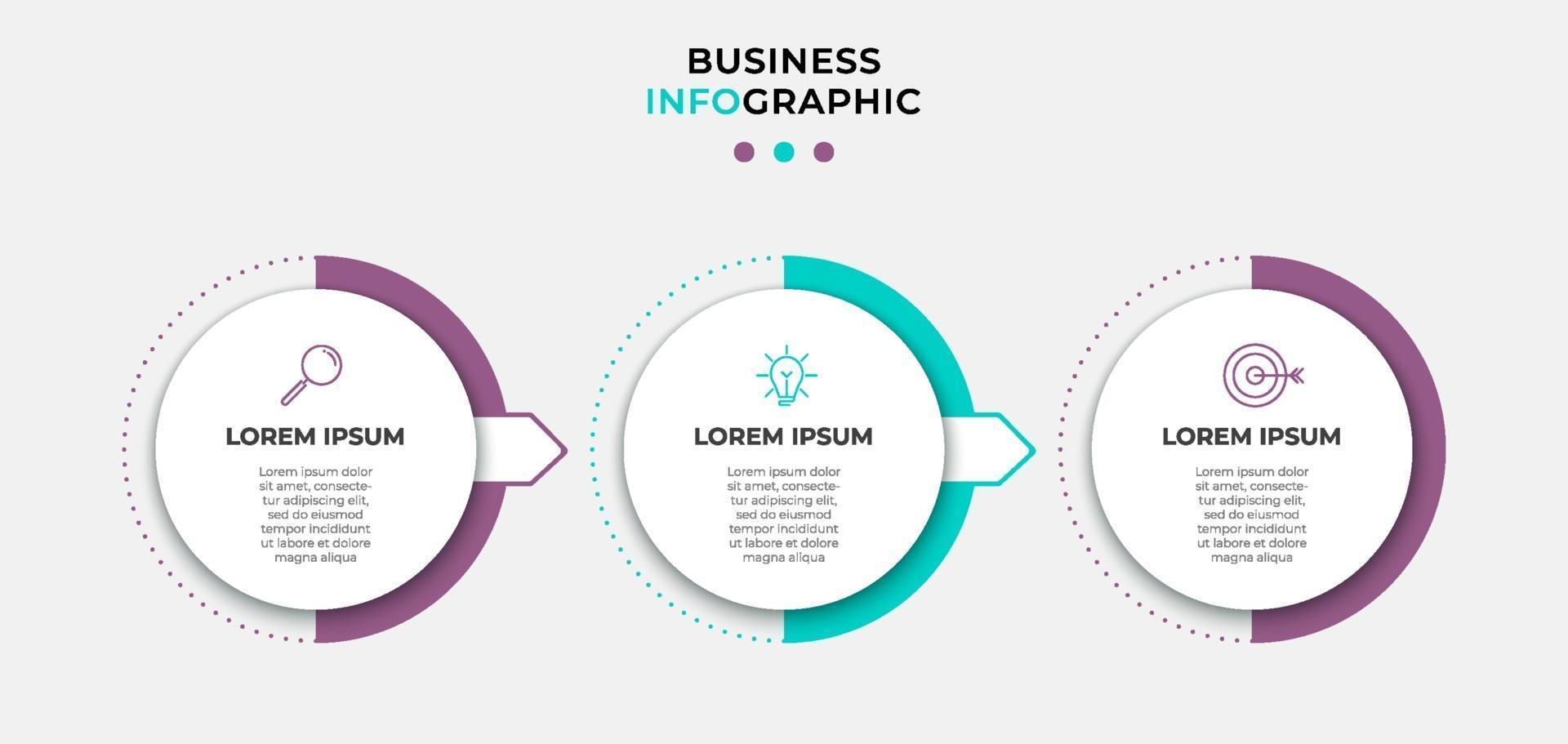 Infographic design business template with icons and 3 options or steps vector