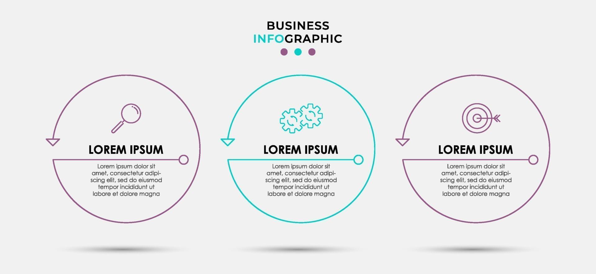 Infographic design business template with icons and 3 options or steps vector