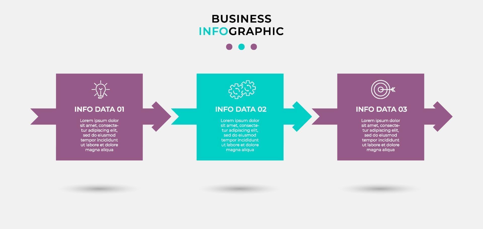 Infographic design business template with icons and 3 options or steps vector