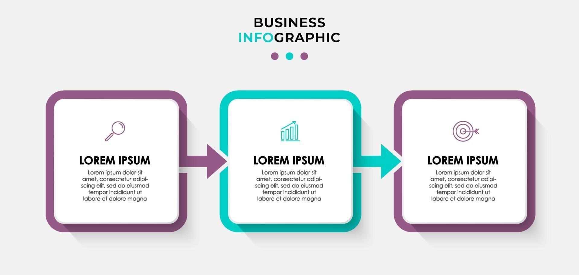 Infographic design business template with icons and 3 options or steps vector