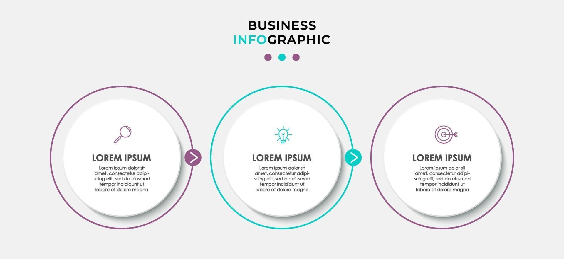 Infographic design business template with icons and 3 options or steps vector