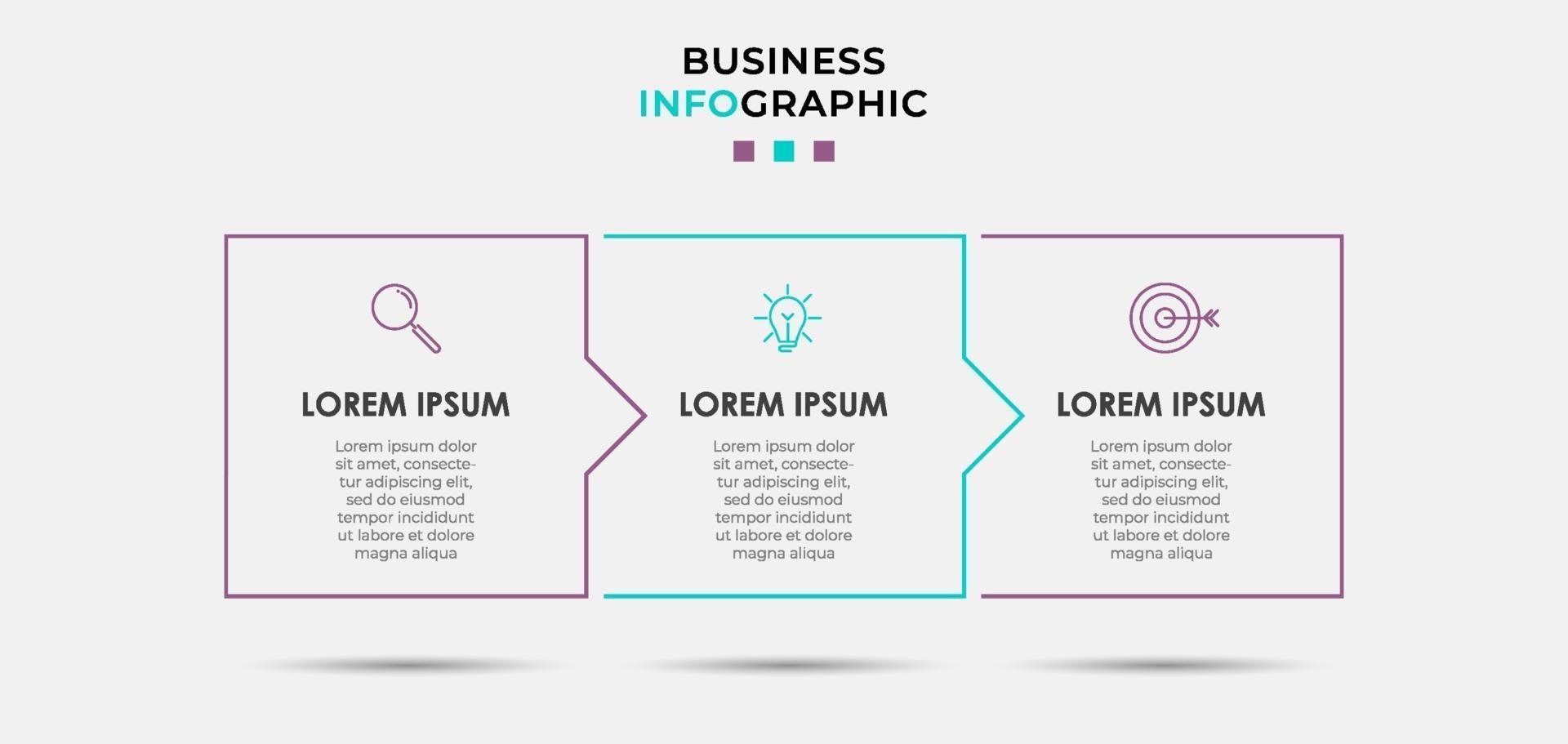 Infographic design business template with icons and 3 options or steps vector