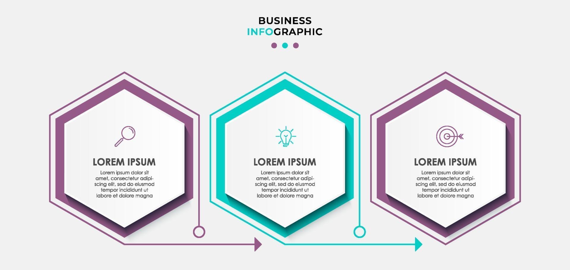 Infographic design business template with icons and 3 options or steps vector