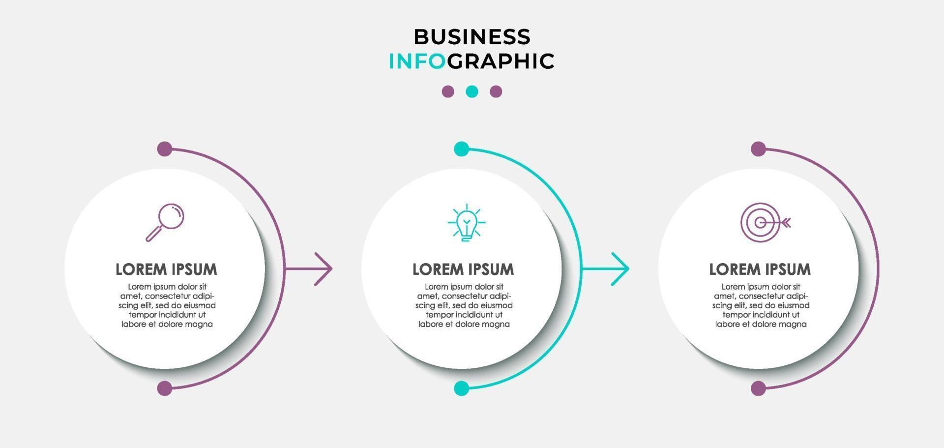 Infographic design business template with icons and 3 options or steps vector