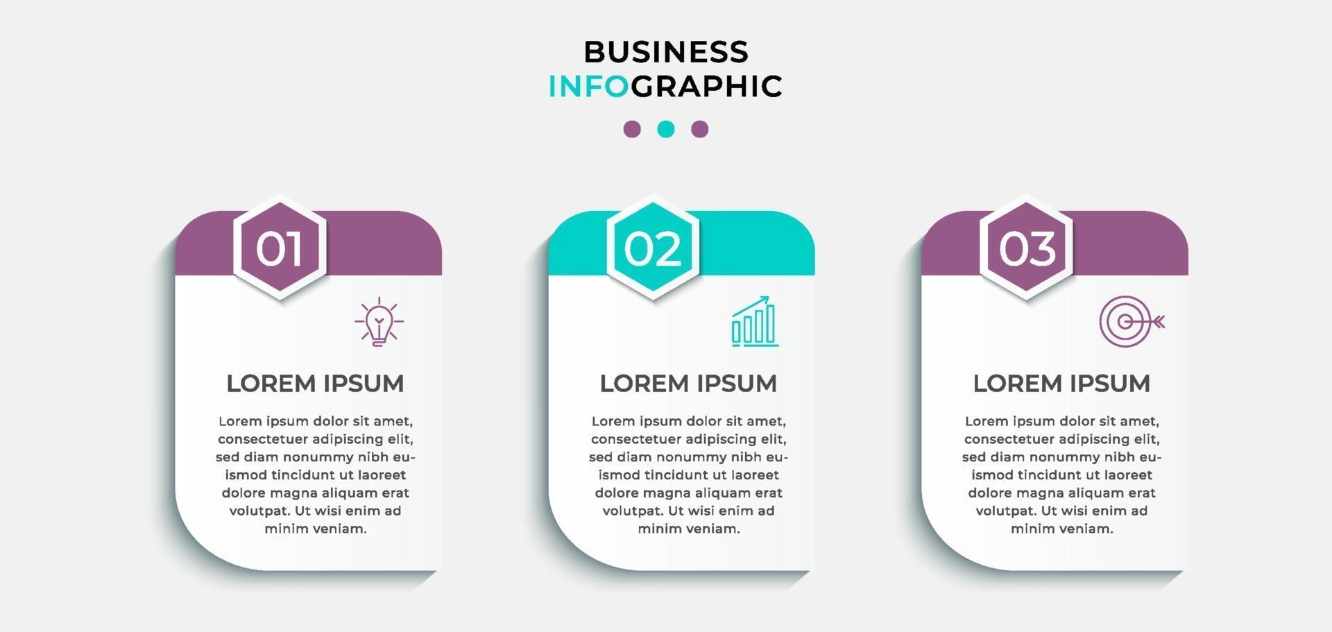 Infographic design business template with icons and 3 options or steps vector