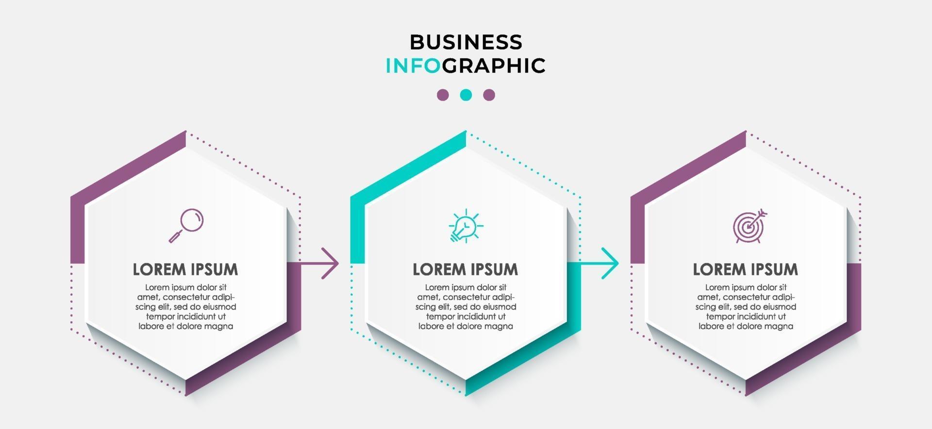 Infographic design business template with icons and 3 options or steps vector