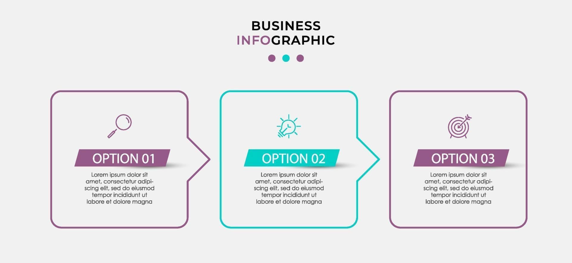Infographic design business template with icons and 3 options or steps vector