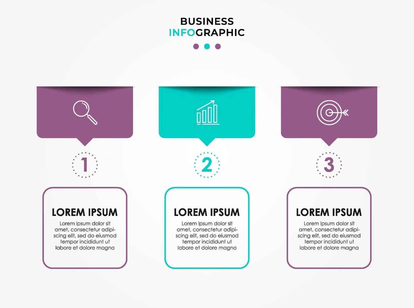 Infographic design business template with icons and 3 options or steps vector