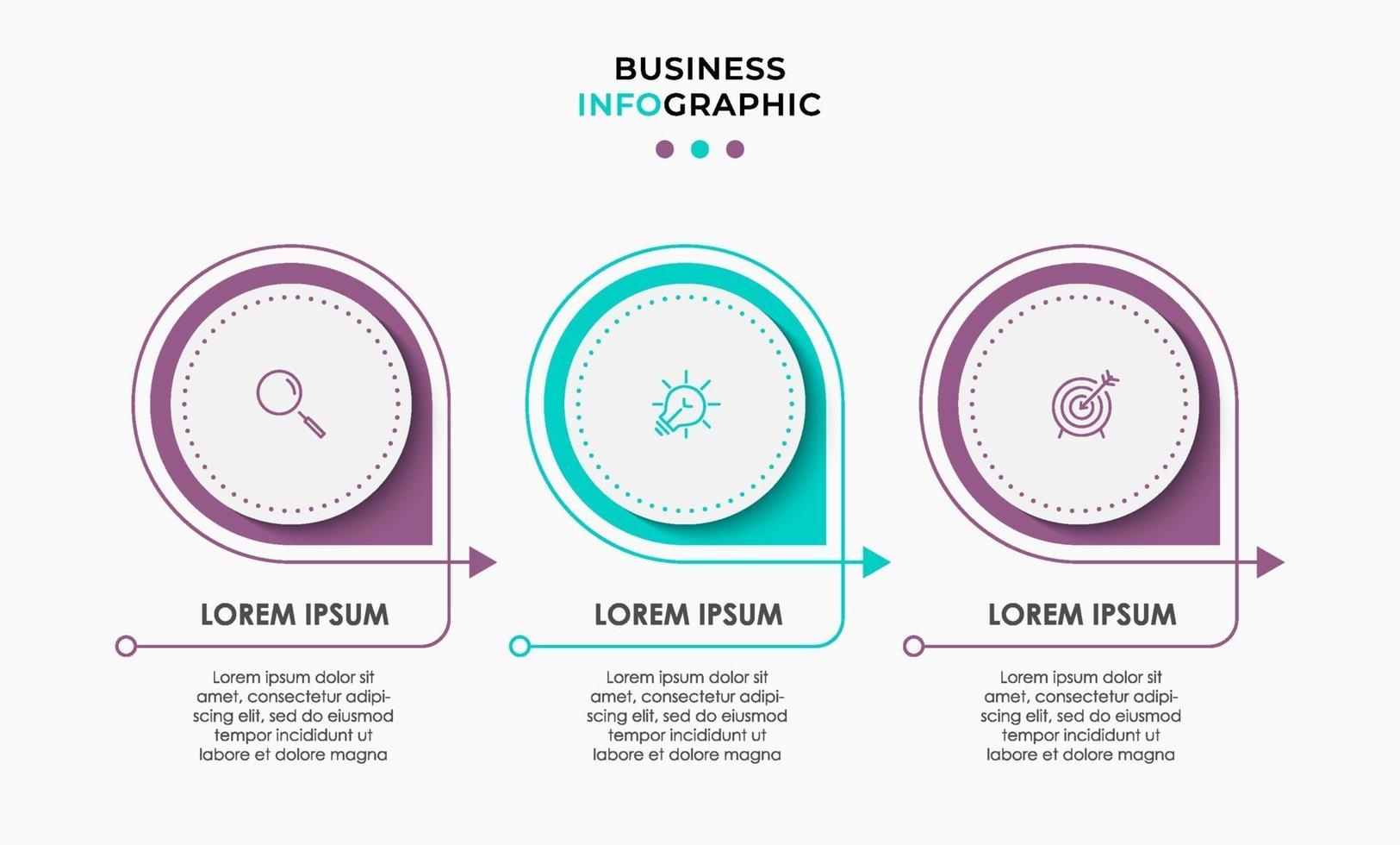 Infographic design business template with icons and 3 options or steps vector