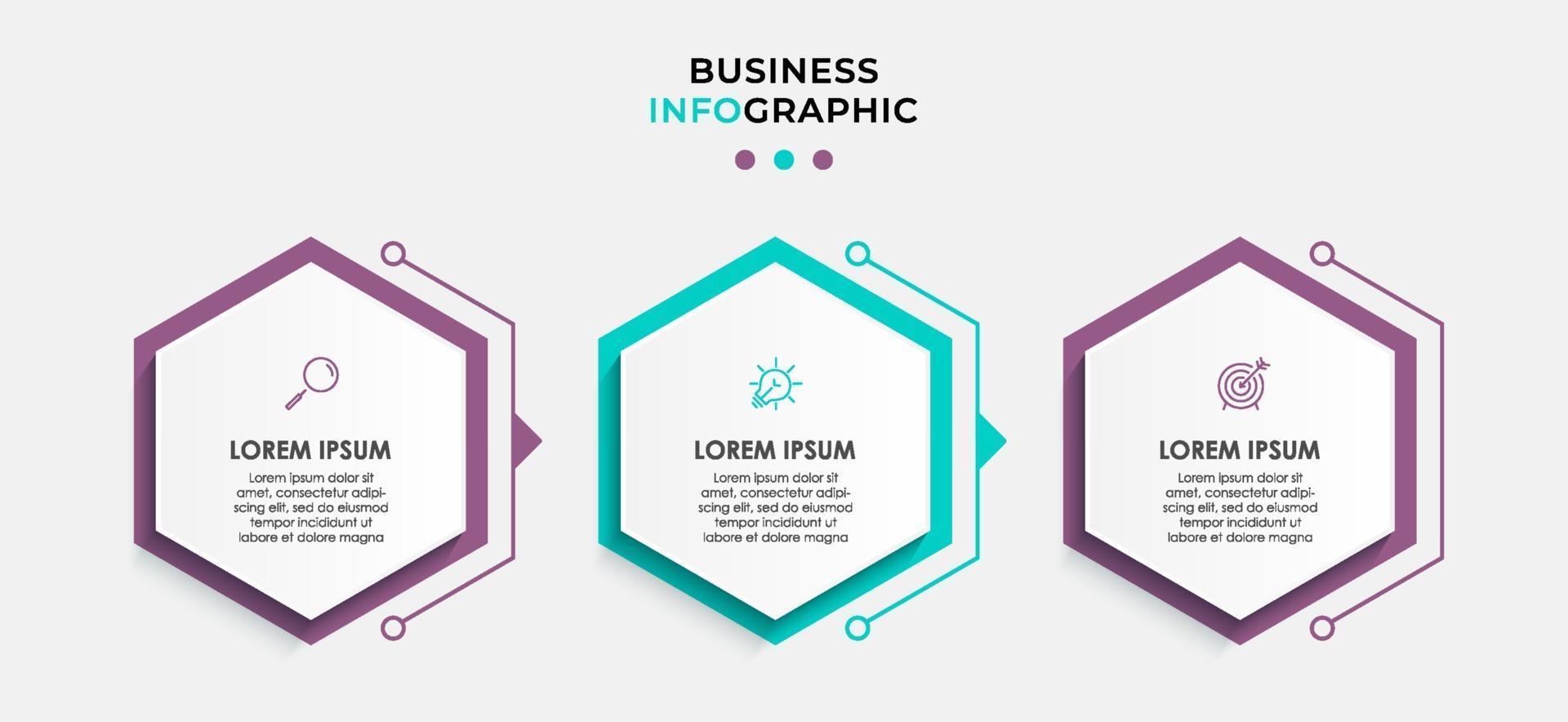 Infographic design business template with icons and 3 options or steps vector
