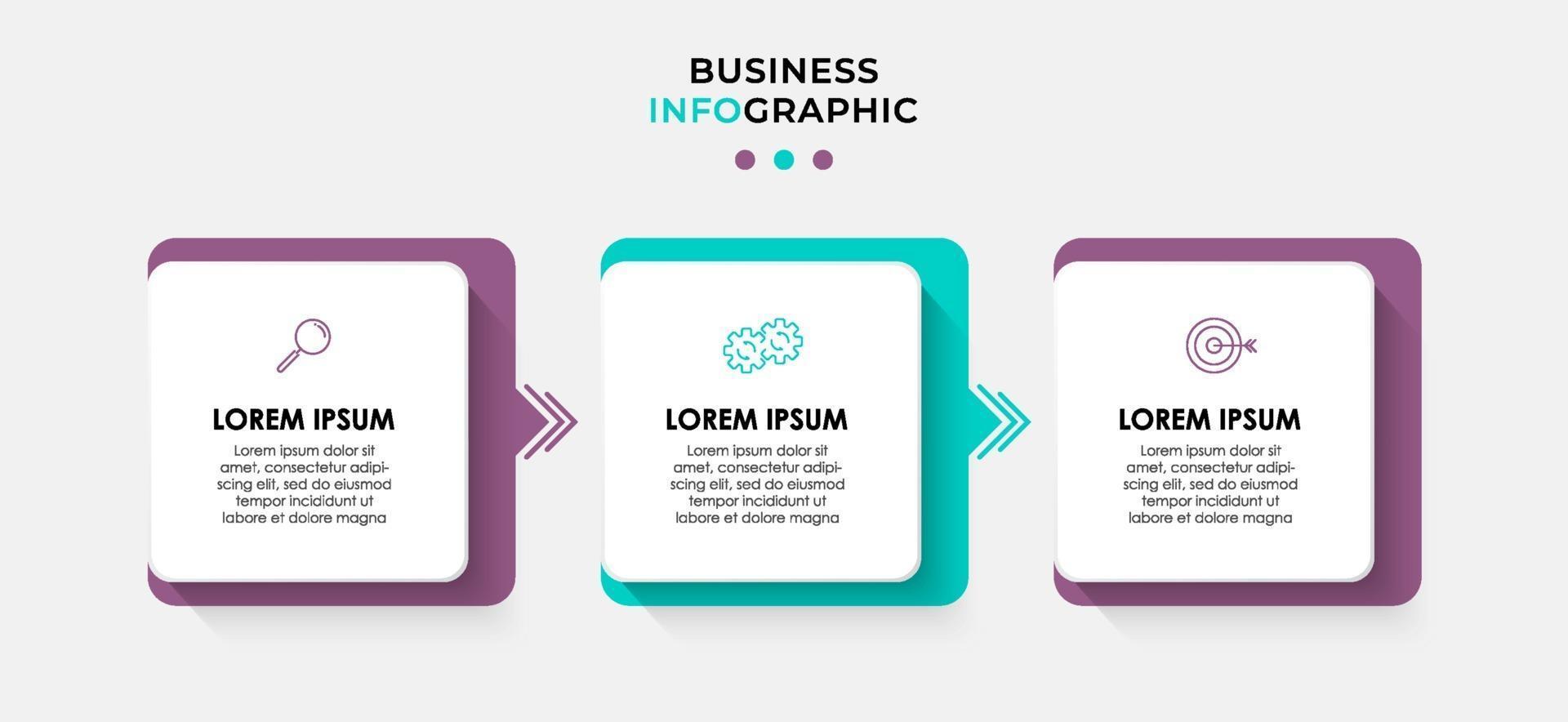 Infographic design business template with icons and 3 options or steps vector