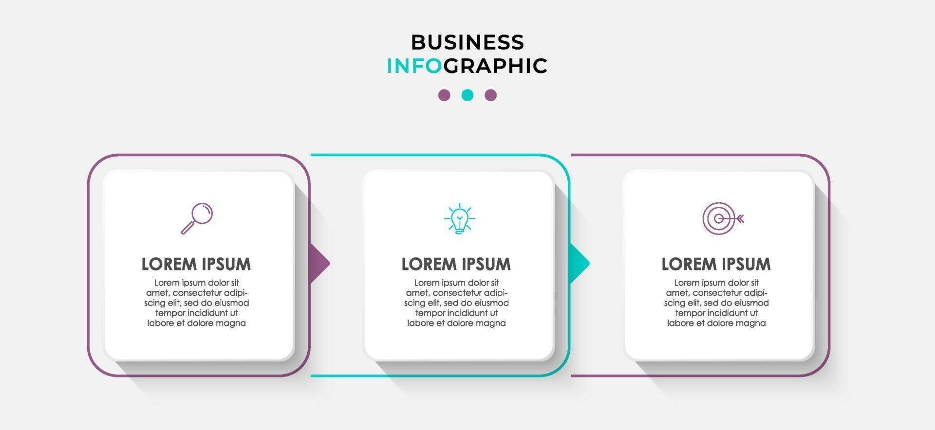 Infographic design business template with icons and 3 options or steps vector