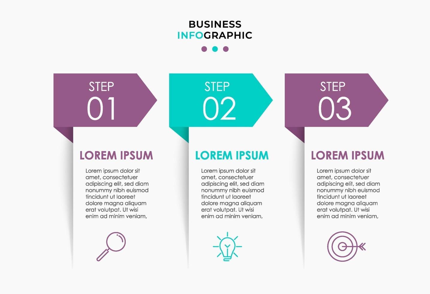 Infographic design business template with icons and 3 options or steps vector