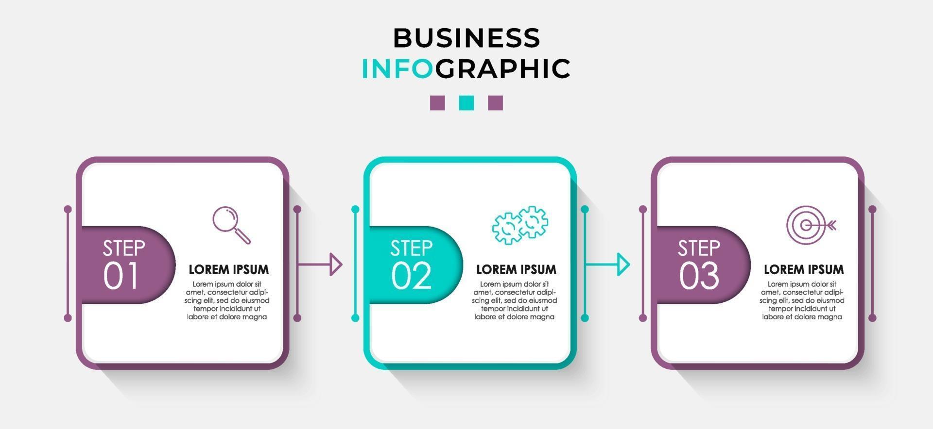Infographic design business template with icons and 3 options or steps vector