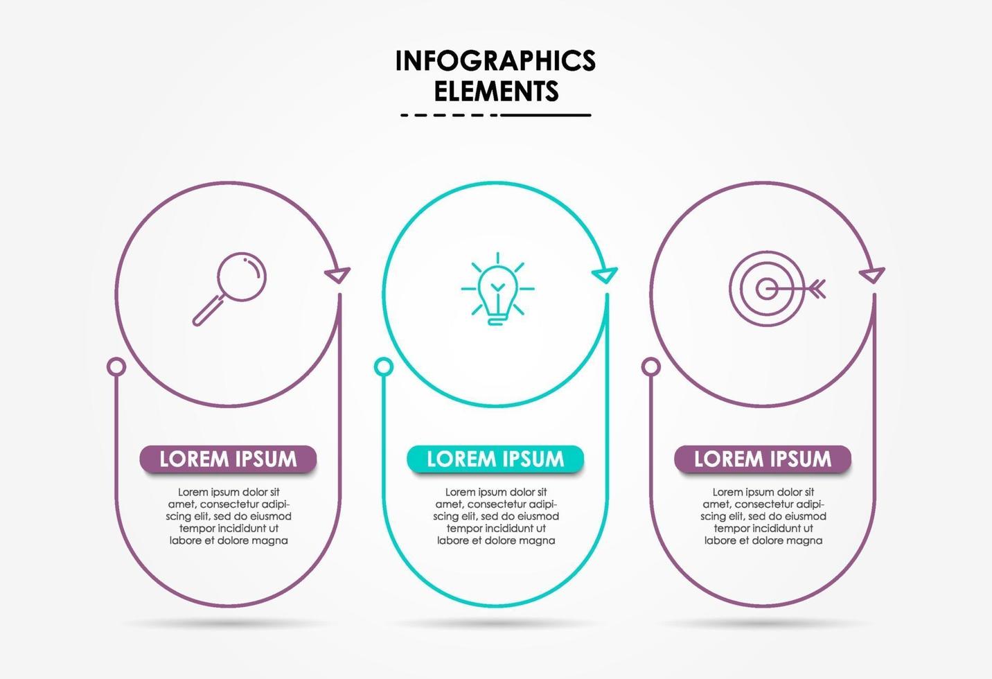 Infographic design business template with icons and 3 options or steps vector