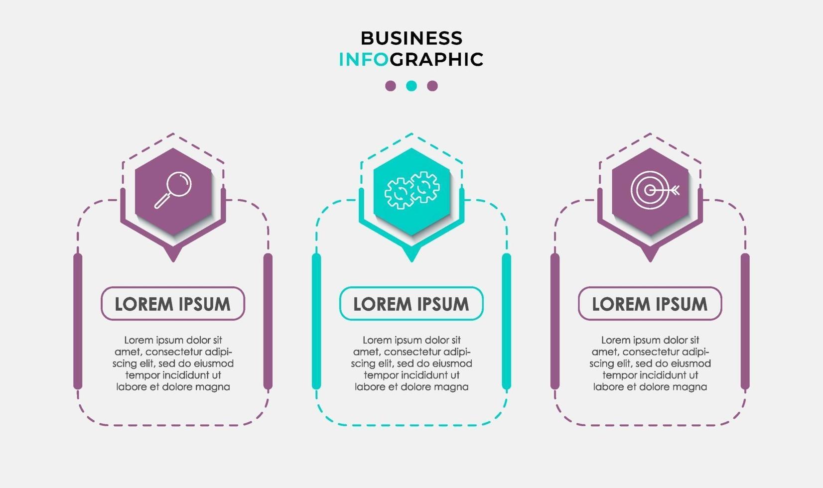 Infographic design business template with icons and 3 options or steps vector