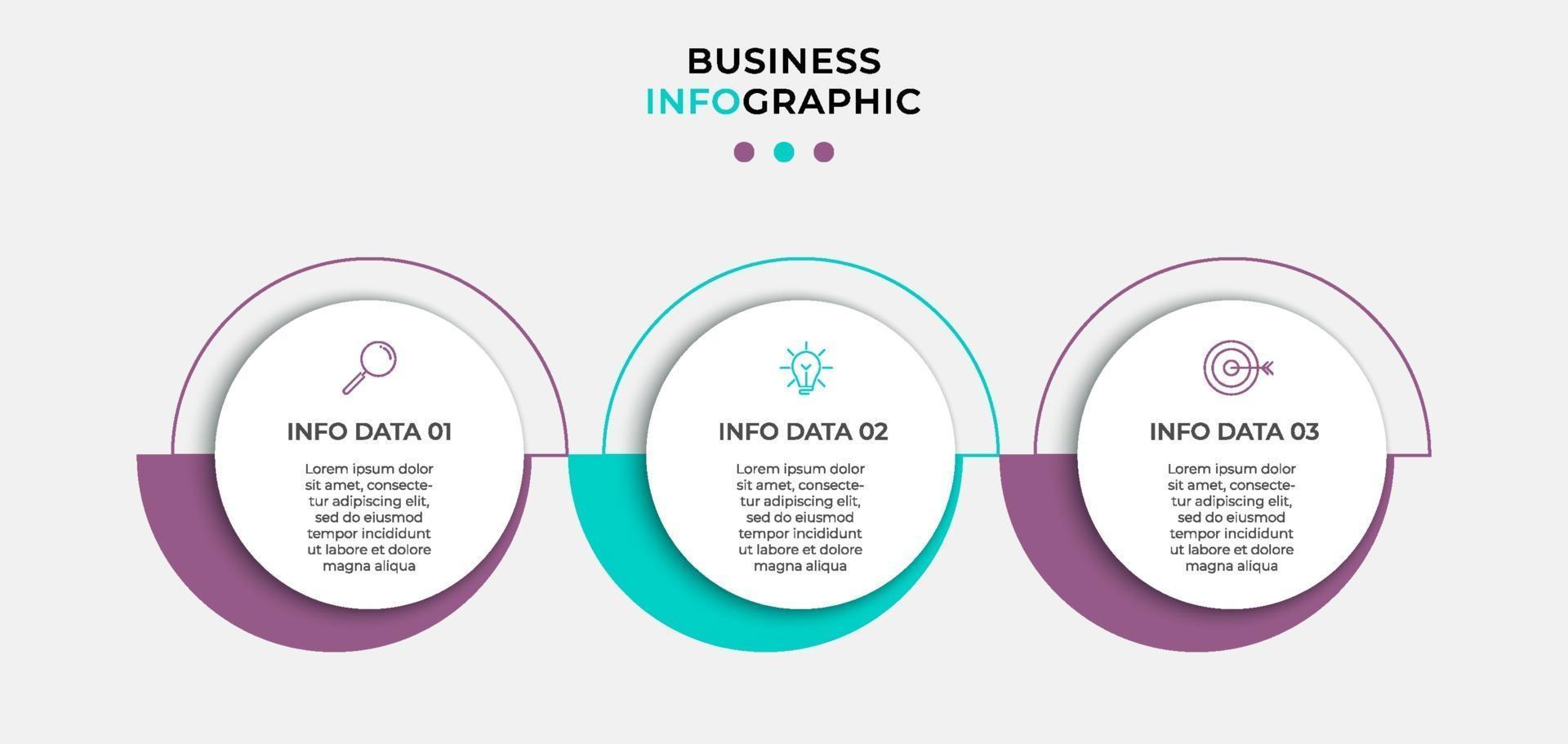 Infographic design business template with icons and 3 options or steps vector