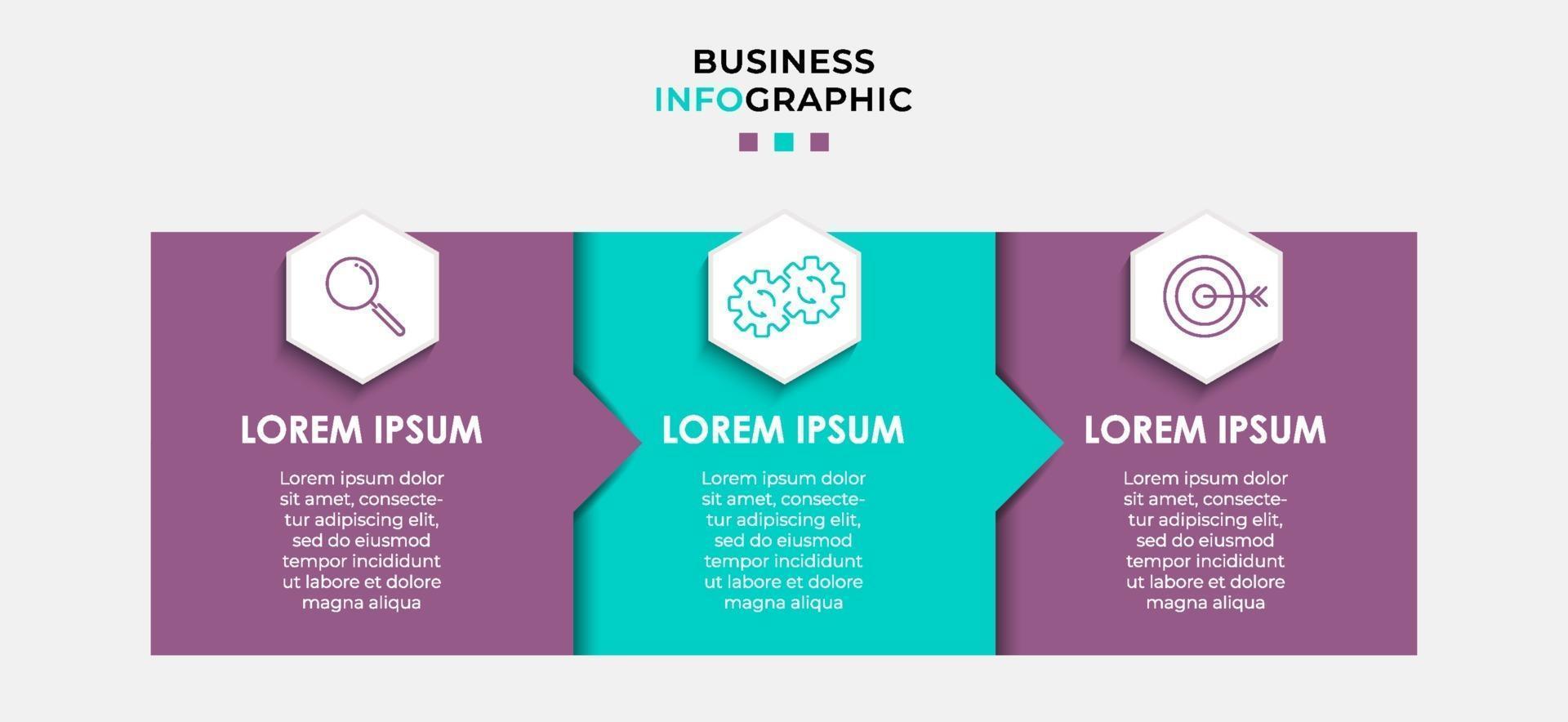 Infographic design business template with icons and 3 options or steps vector