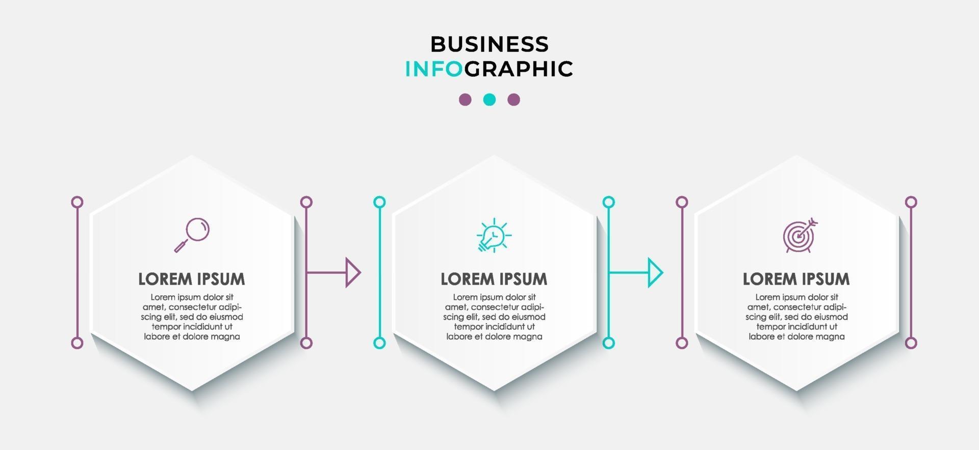 Infographic design business template with icons and 3 options or steps vector