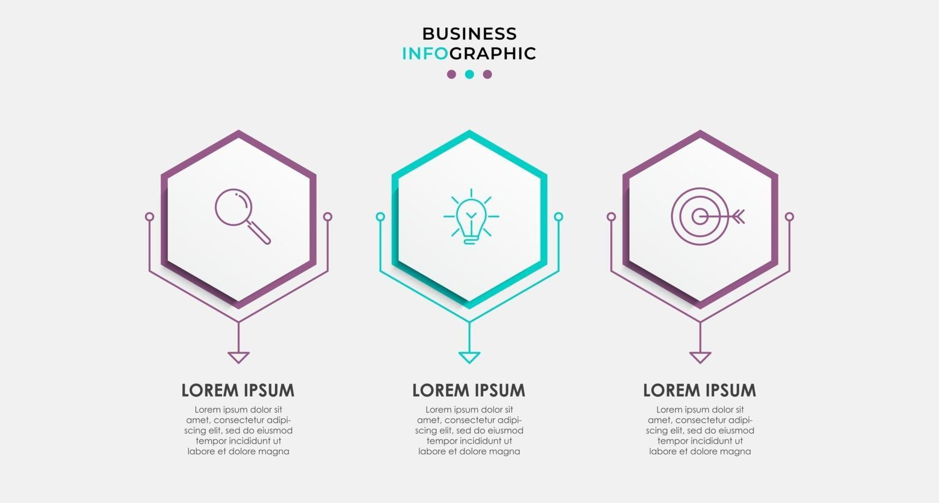 Infographic design business template with icons and 3 options or steps vector