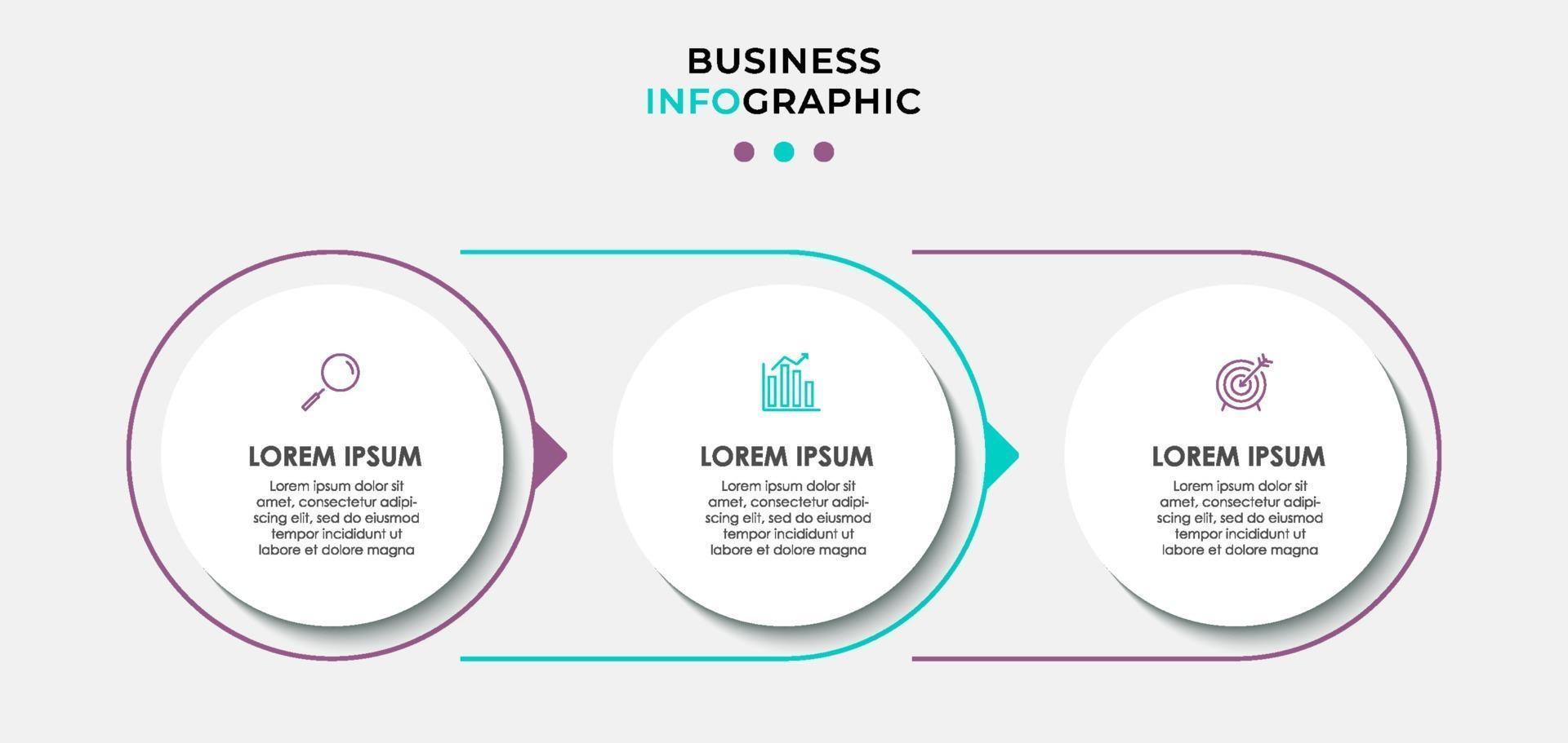 Infographic design business template with icons and 3 options or steps vector