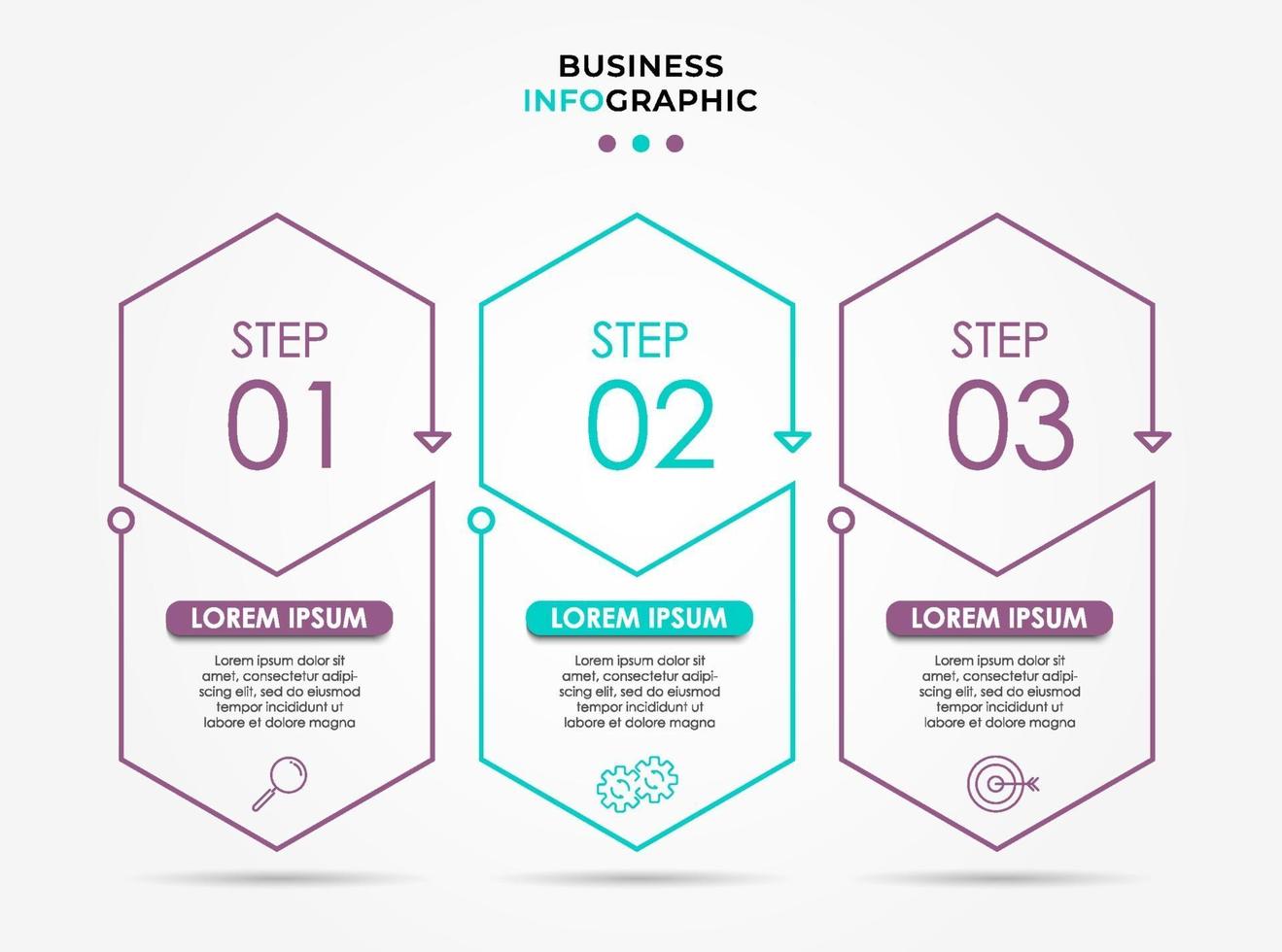 Infographic design business template with icons and 3 options or steps vector