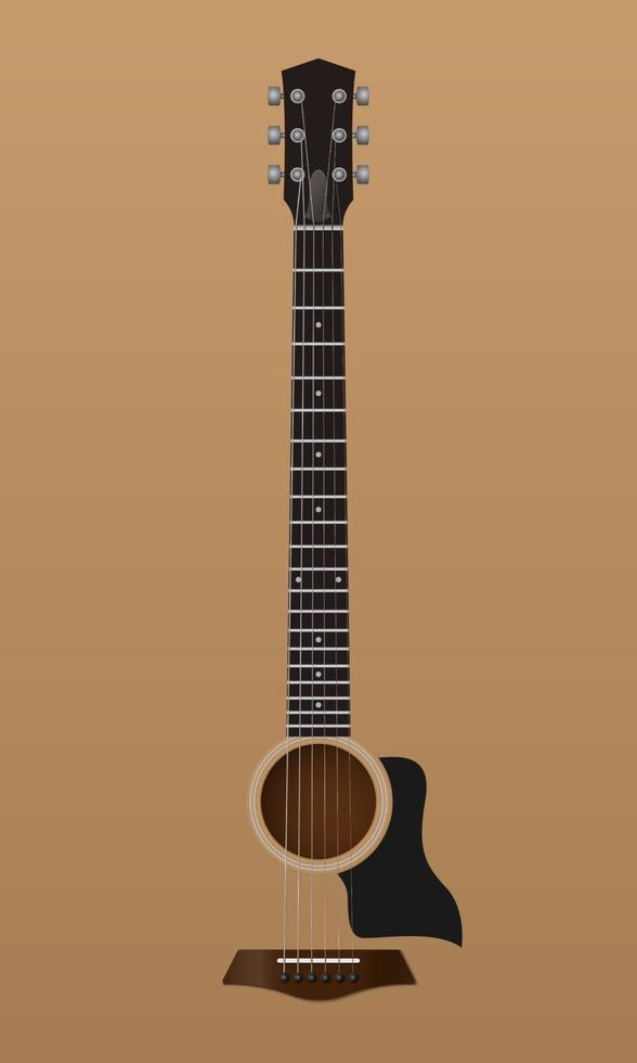 Fondo abstracto de guitarra acústica, ilustración vectorial vector