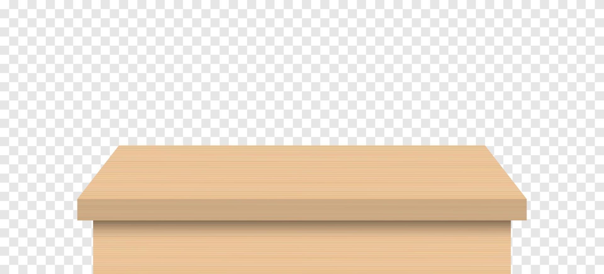 Empty wooden table top isolated vector