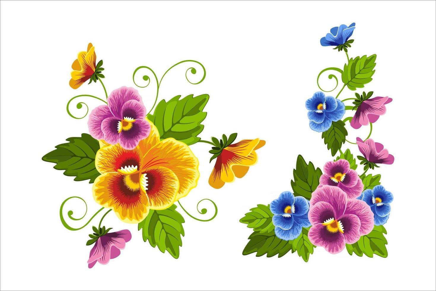 beautiful flower vector set eps 10