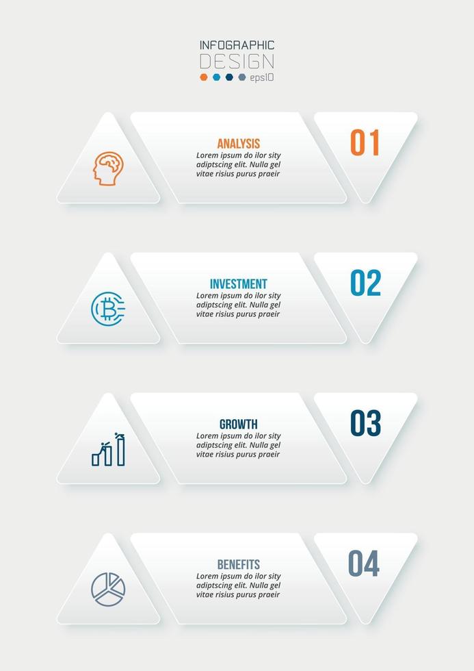 Business concept infographic template with workflow. vector